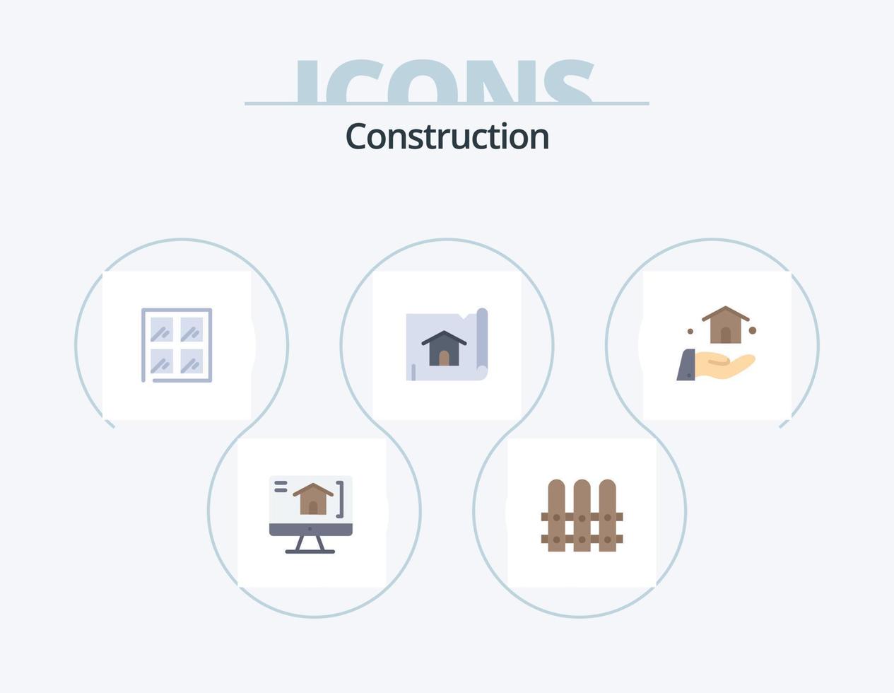 bouw vlak icoon pak 5 icoon ontwerp. . bouw. gebouw. bouwen. huis vector