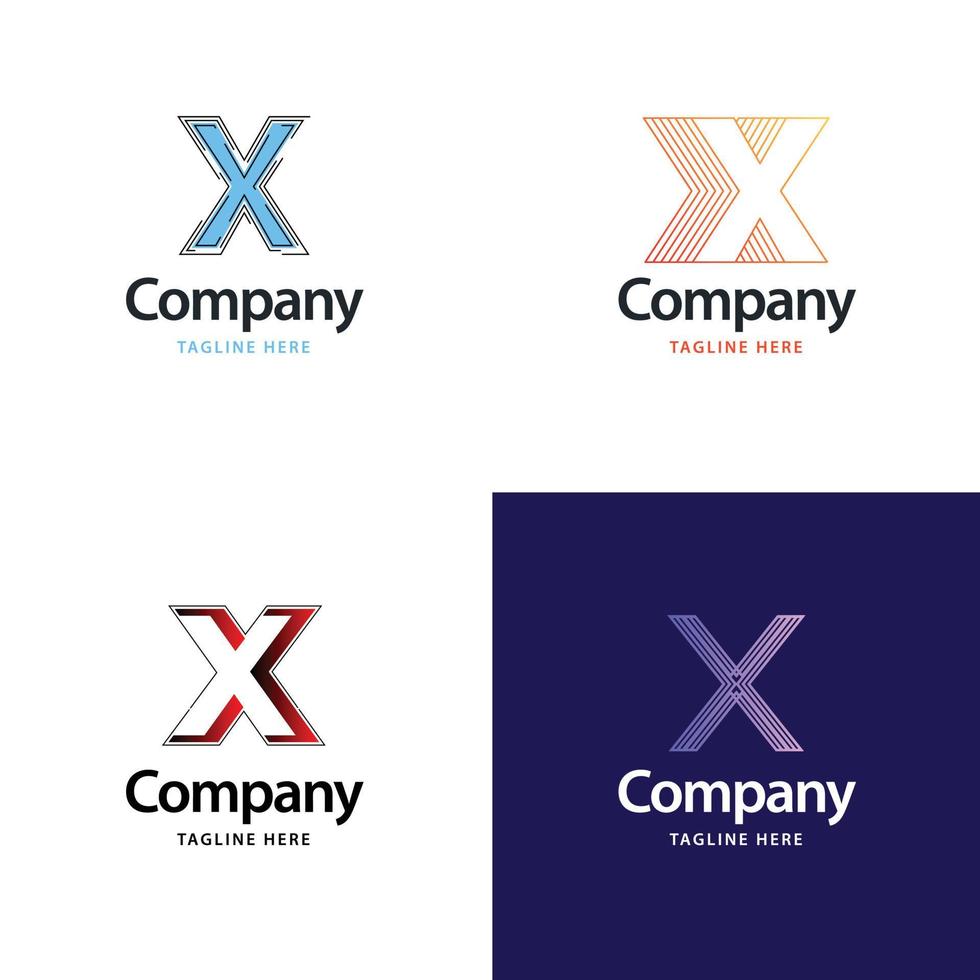 brief X groot logo pak ontwerp creatief modern logos ontwerp voor uw bedrijf vector