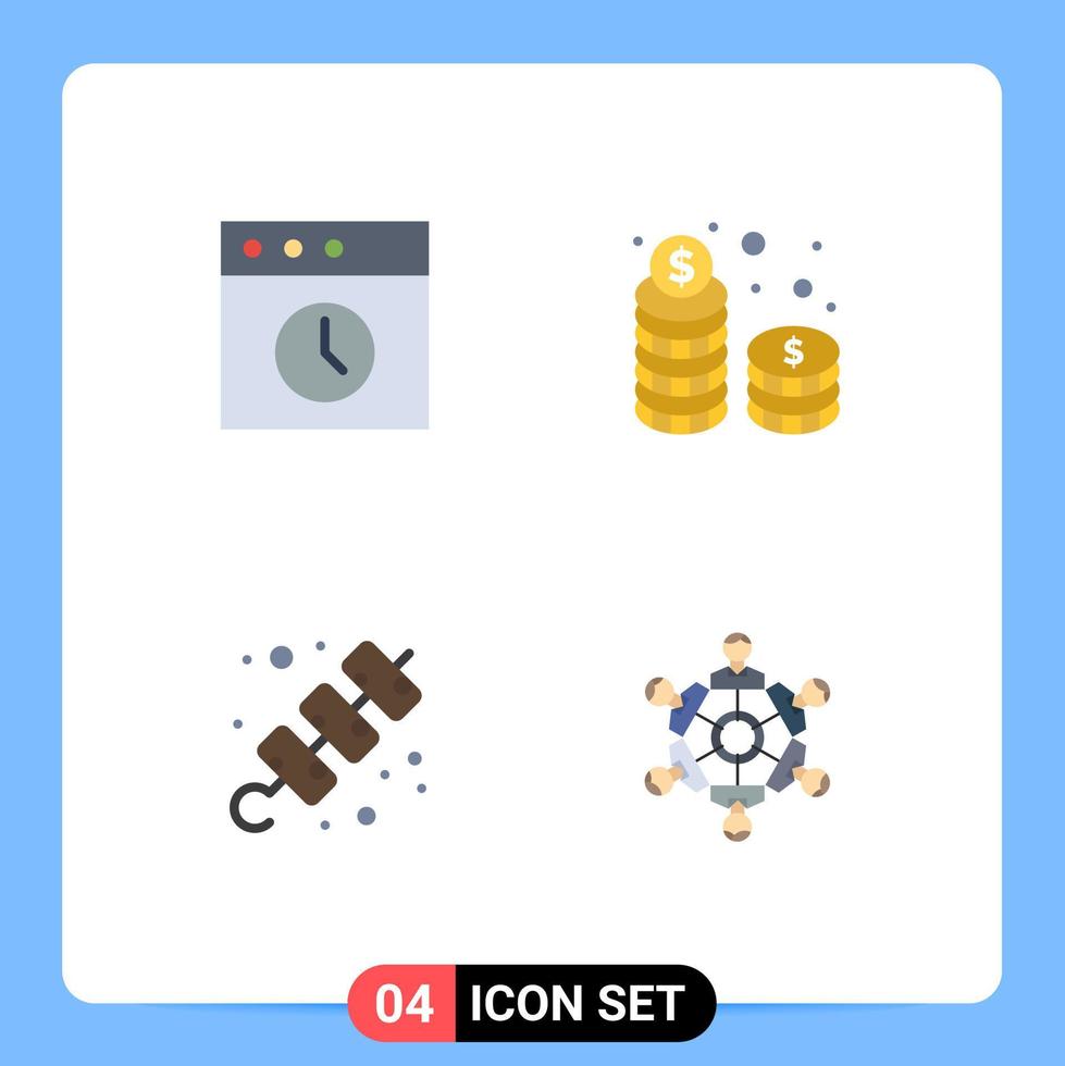 gebruiker koppel pak van 4 eenvoudig vlak pictogrammen van app vakantie munten contant geld reizen bewerkbare vector ontwerp elementen