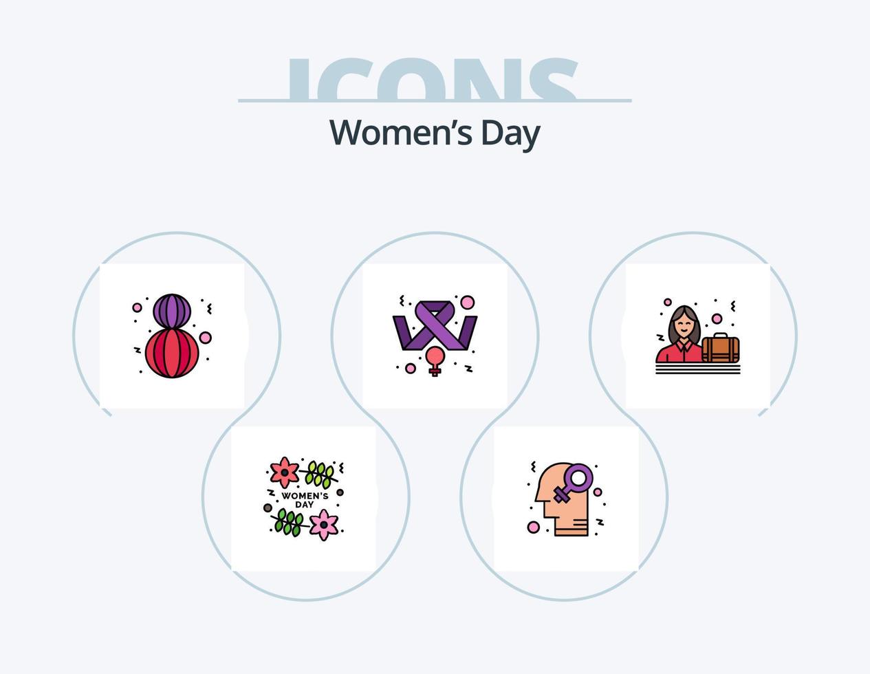 vrouwen dag lijn gevulde icoon pak 5 icoon ontwerp. kalender. vrouwen. Dames. Dames. symbool vector