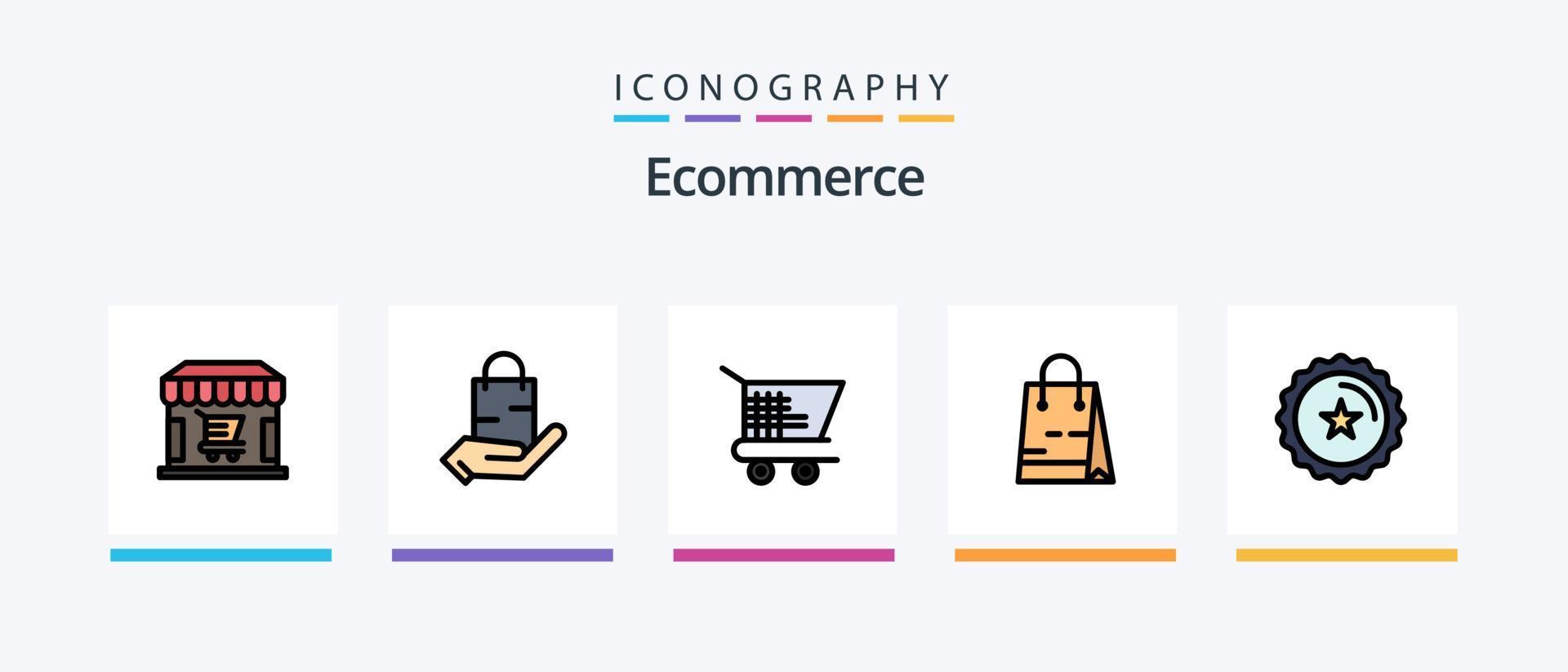 ecommerce lijn gevulde 5 icoon pak inclusief online. winkelen. rekenmachine. e-commerce. online. creatief pictogrammen ontwerp vector