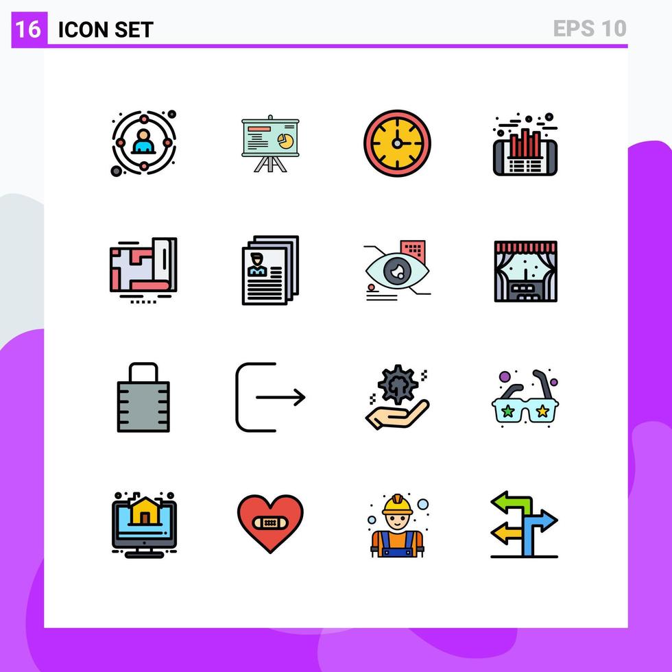 voorraad vector icoon pak van 16 lijn tekens en symbolen voor GPS winst diagram investering tijd bewerkbare creatief vector ontwerp elementen