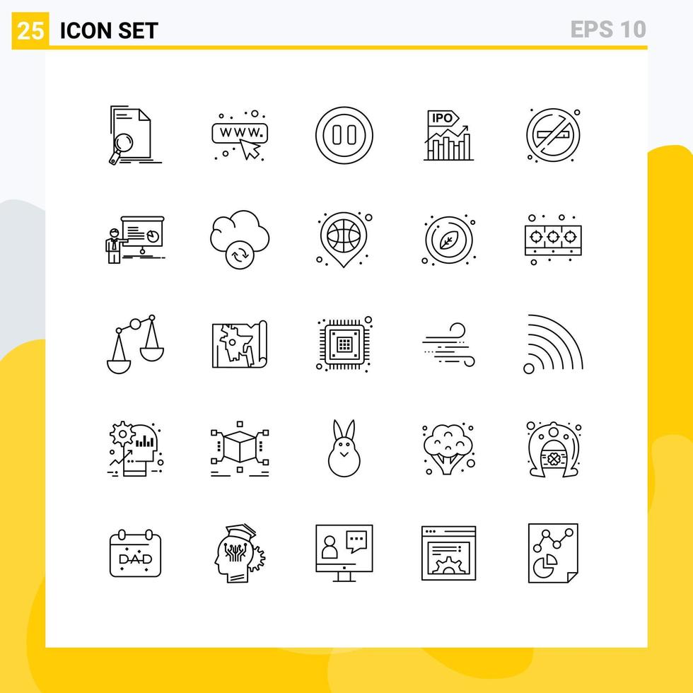voorraad vector icoon pak van 25 lijn tekens en symbolen voor brand aanbod controles modern bedrijf bewerkbare vector ontwerp elementen