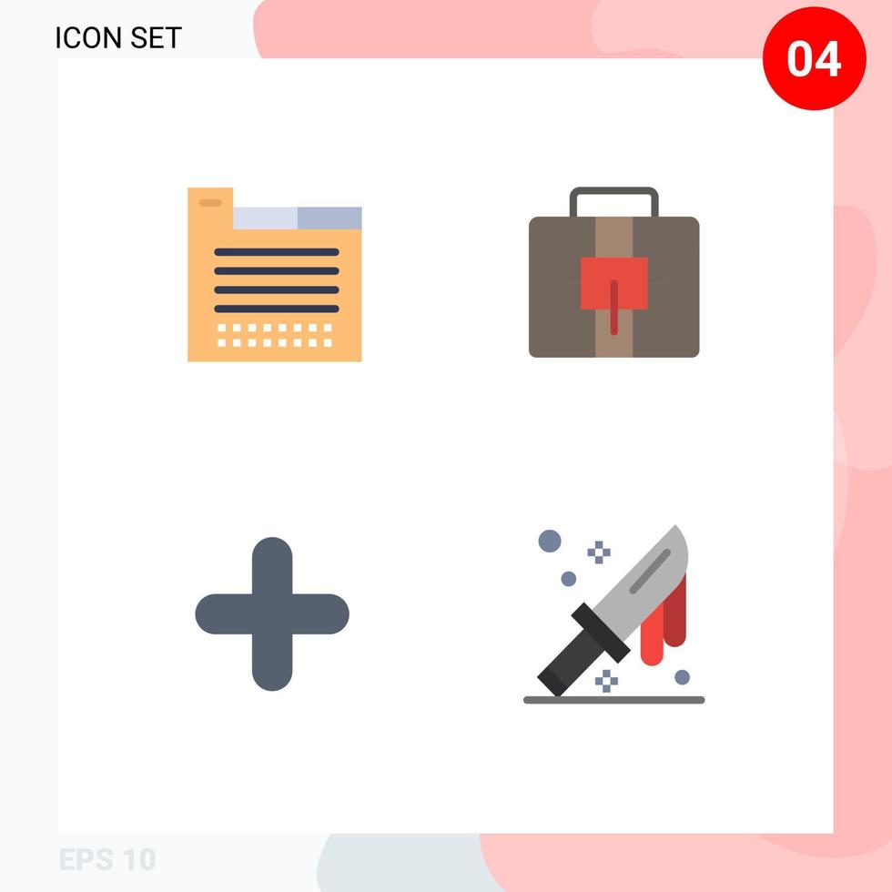 reeks van 4 modern ui pictogrammen symbolen tekens voor tab plus web ontwerp koffer bloed bewerkbare vector ontwerp elementen