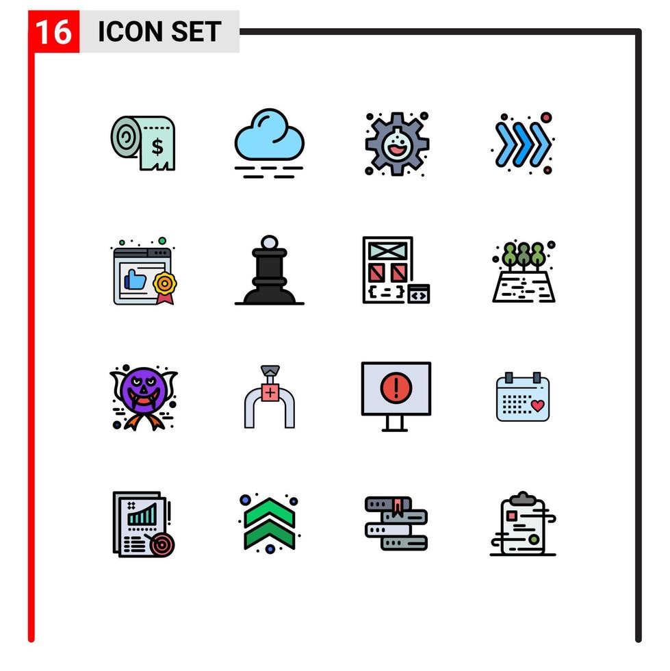 reeks van 16 modern ui pictogrammen symbolen tekens voor aanbevolen bedrijf experiment toetsenbord pijl bewerkbare creatief vector ontwerp elementen