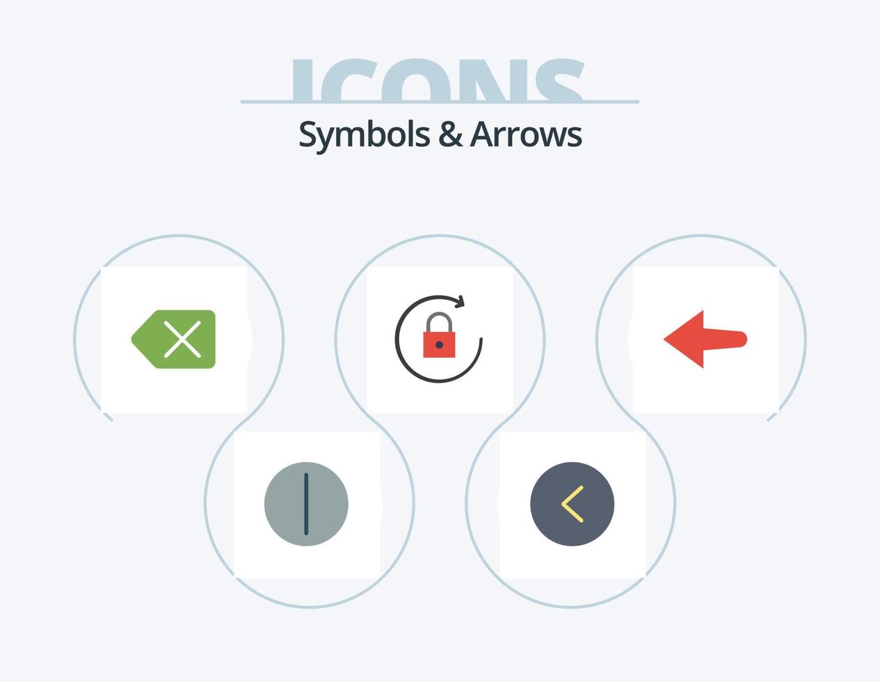 symbolen en pijlen vlak icoon pak 5 icoon ontwerp. . verwijderen. . pijl vector