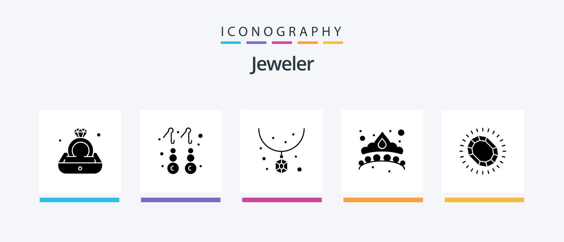 sieraden glyph 5 icoon pak inclusief sieraden. juweel. accessoires. sieraden. kroon. creatief pictogrammen ontwerp vector