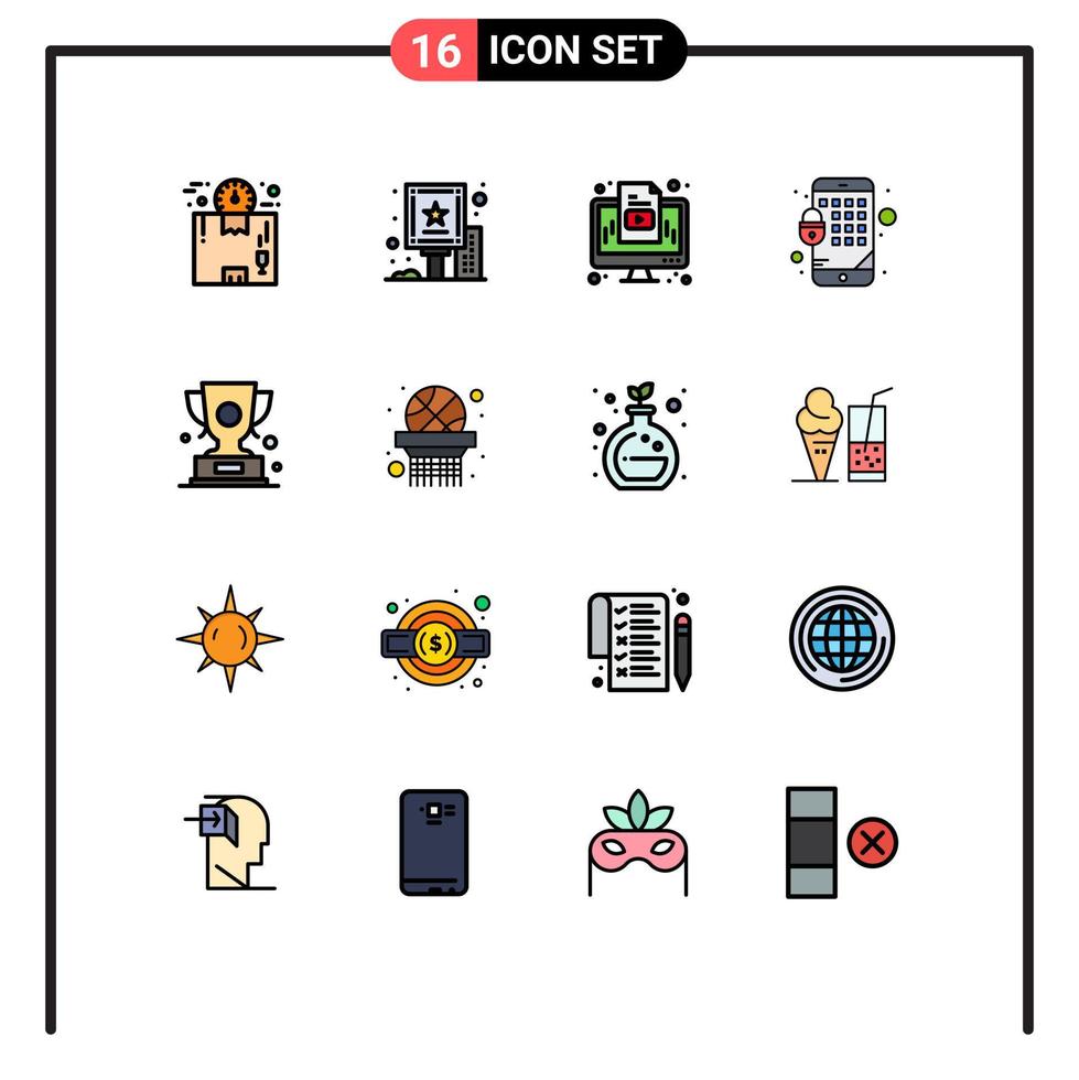 voorraad vector icoon pak van 16 lijn tekens en symbolen voor prijs mobiel bord slot toezicht houden op bewerkbare creatief vector ontwerp elementen