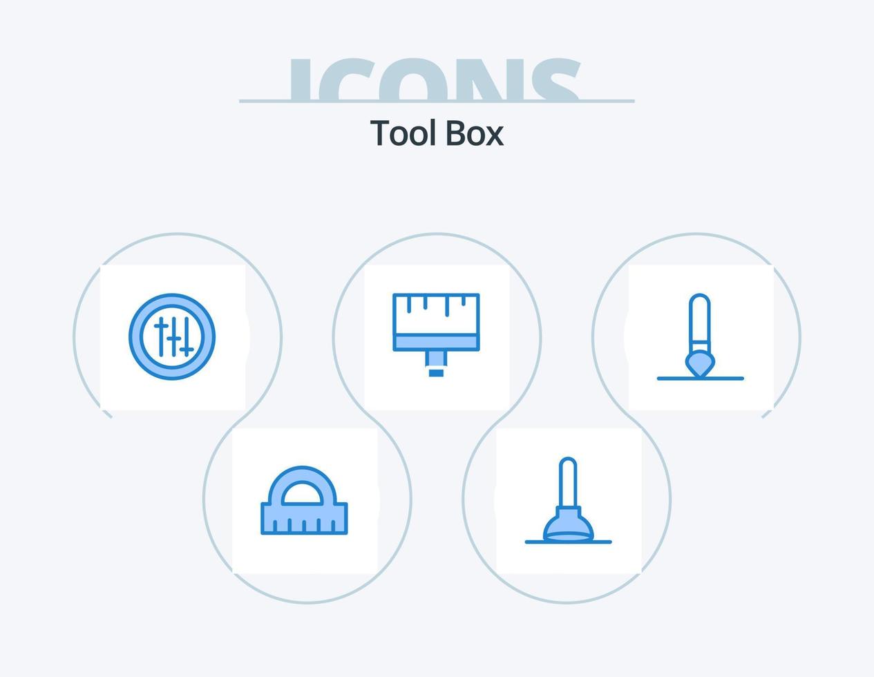 gereedschap blauw icoon pak 5 icoon ontwerp. . penseel. seo. tekenen. gereedschap vector