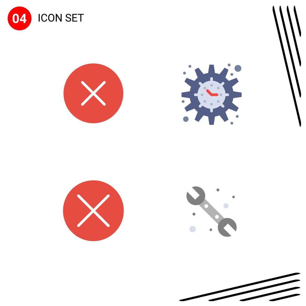 mobiel koppel vlak icoon reeks van 4 pictogrammen van fout dichtbij multimedia tijdlijn navigatie bewerkbare vector ontwerp elementen
