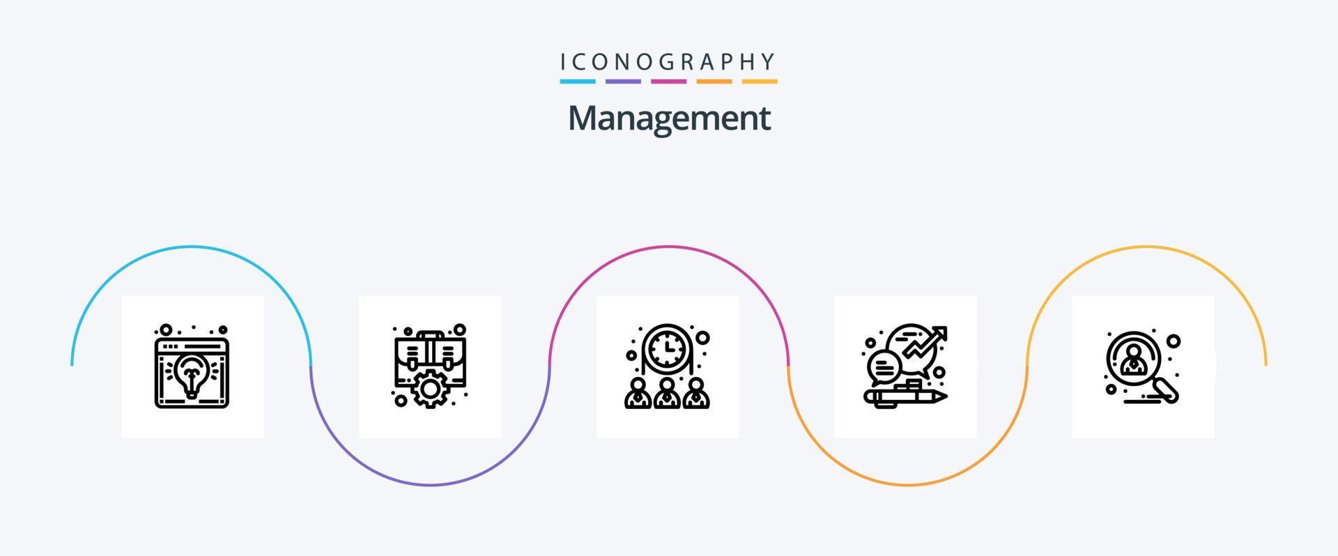 beheer lijn 5 icoon pak inclusief beheer. chatten. instelling. bedrijf. team vector