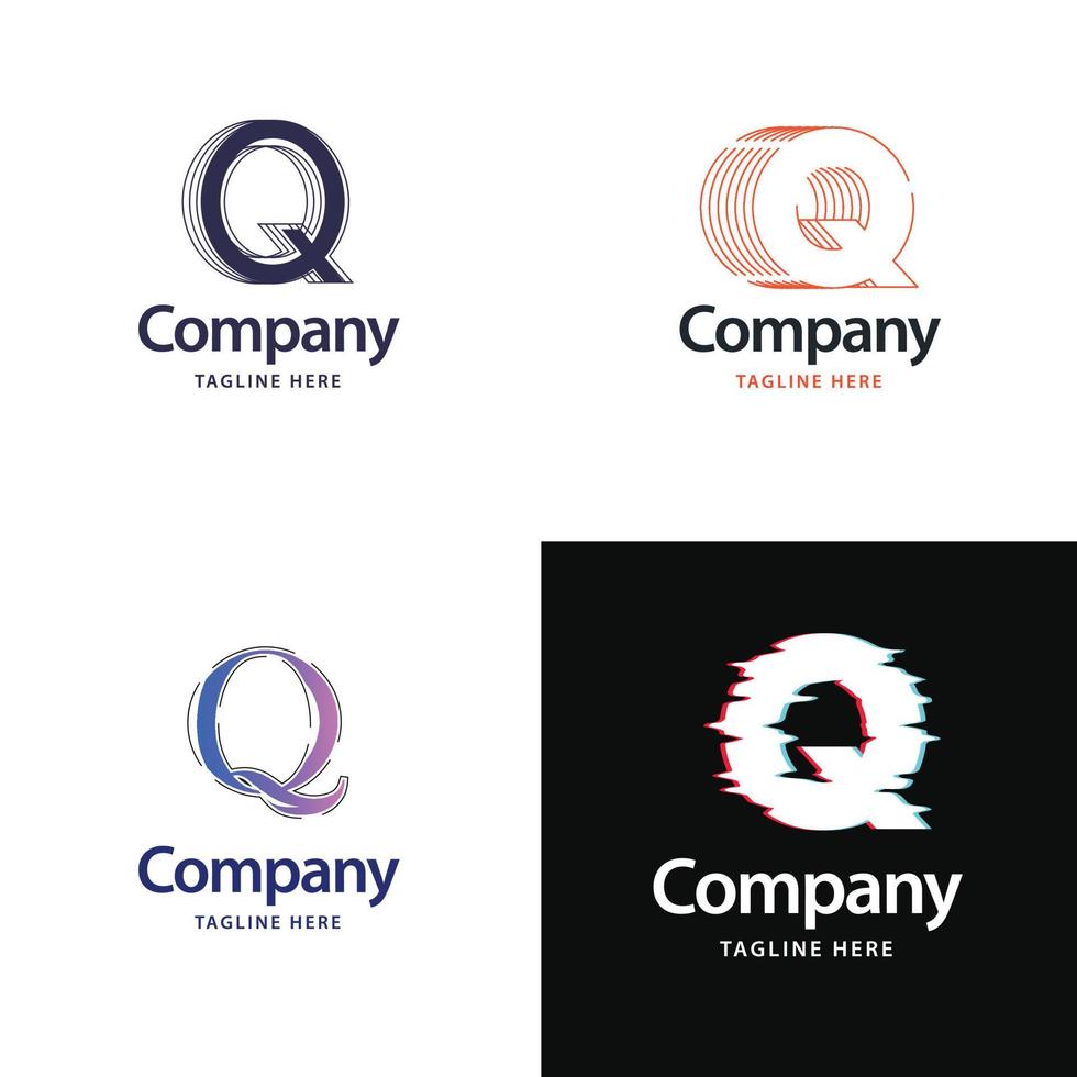 brief q groot logo pak ontwerp creatief modern logos ontwerp voor uw bedrijf vector