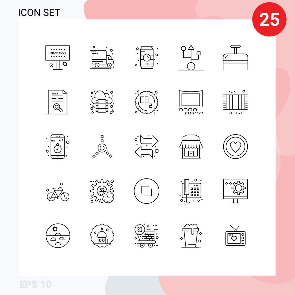 groep van 25 lijnen tekens en symbolen voor technologie apparaatje fles apparaten zacht drinken bewerkbare vector ontwerp elementen