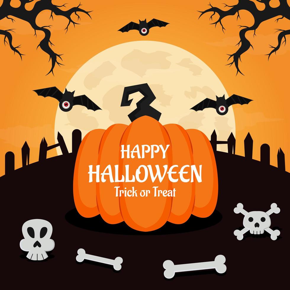 platte ontwerp halloween achtergrond vector