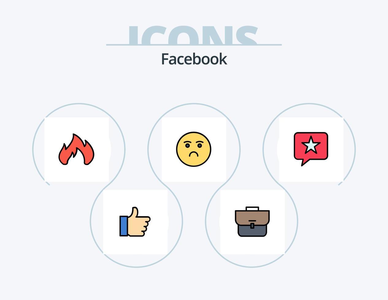facebook lijn gevulde icoon pak 5 icoon ontwerp. markering. kak. vrienden. favoriet. liefde vector