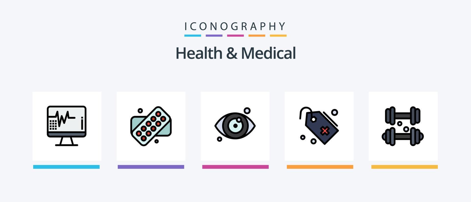 Gezondheid en medisch lijn gevulde 5 icoon pak inclusief . wiel. gezondheidszorg. medisch. citroen. creatief pictogrammen ontwerp vector