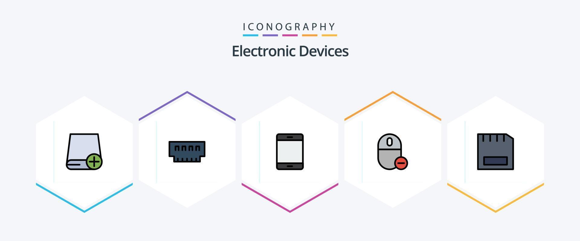 apparaten 25 gevulde lijn icoon pak inclusief hardware. apparaten. hardware. ipad. apparaatje vector