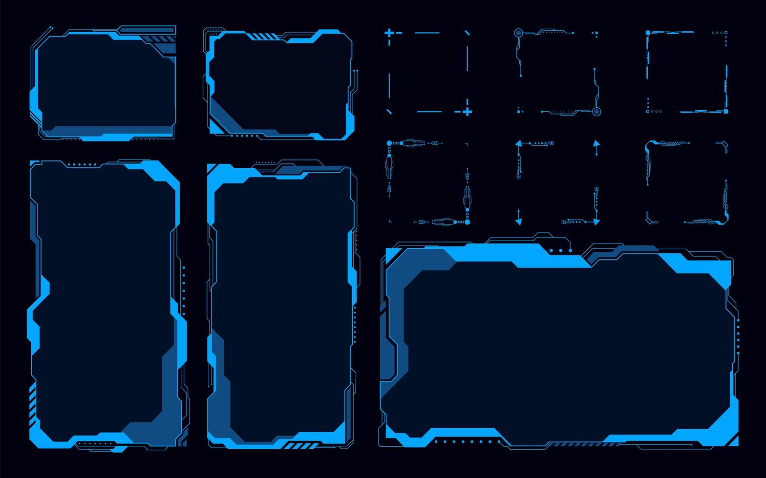 futuristische hud-samenvattingen. toekomstige elementen blauwe monochome thema concept achtergrond vector