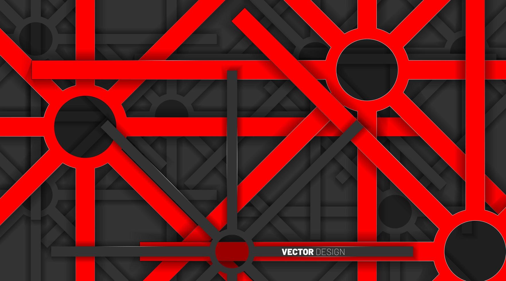 rode geometrische vormen overlappen met grijze kleuren op een donkere achtergrond. vector