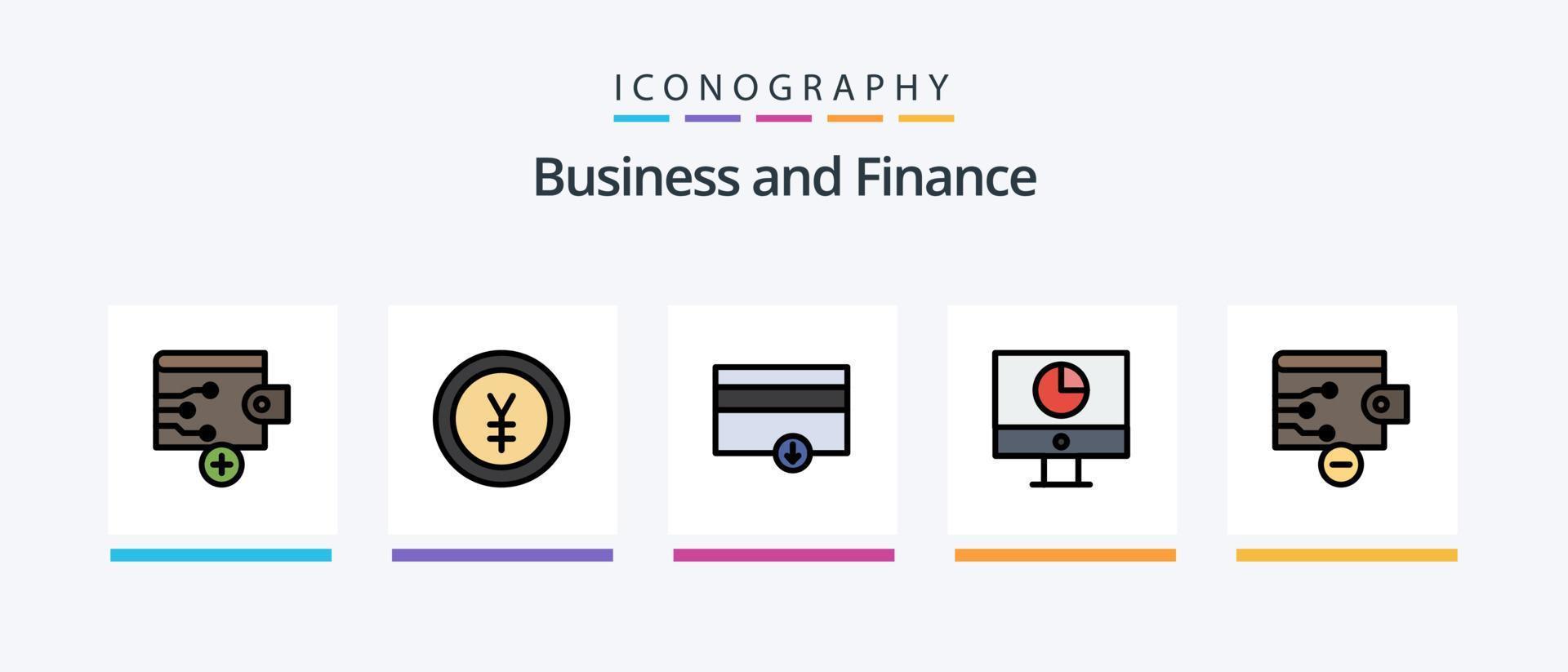 financiën lijn gevulde 5 icoon pak inclusief financiën. geld. financiën. financiën. dollar. creatief pictogrammen ontwerp vector