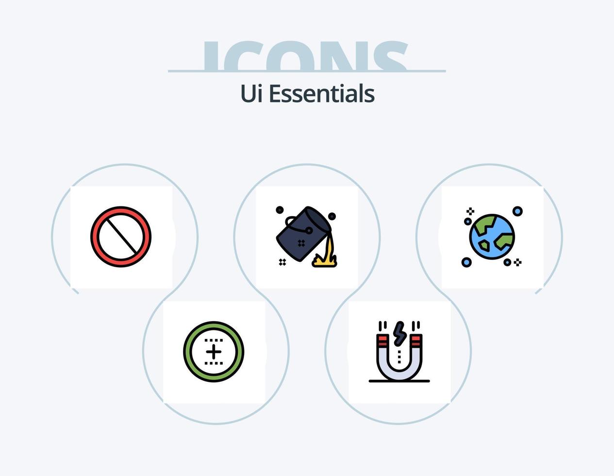 ui essentials lijn gevulde icoon pak 5 icoon ontwerp. envelop. communicatie. wereldbol. afval. filter vector