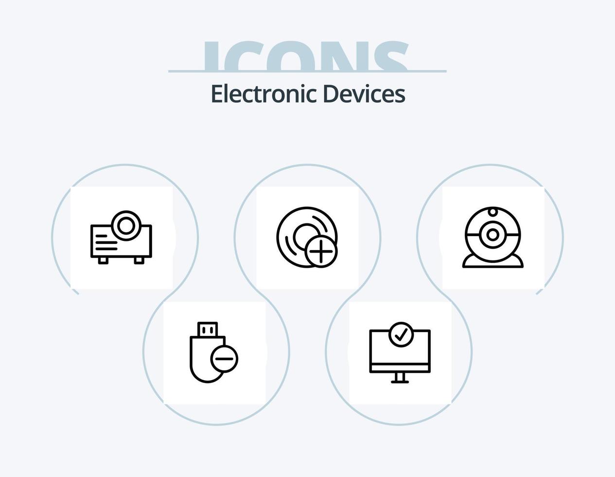 apparaten lijn icoon pak 5 icoon ontwerp. apparaten. chippen. apparaatje. hardware. apparaten vector