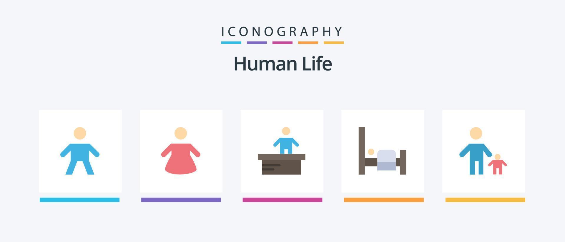 menselijk vlak 5 icoon pak inclusief . vader. arbeider. familie. kind. creatief pictogrammen ontwerp vector