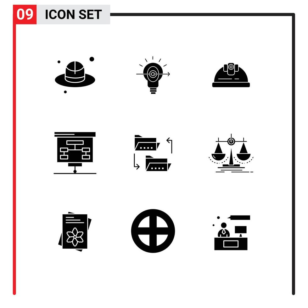 voorraad vector icoon pak van 9 lijn tekens en symbolen voor het dossier map ingenieur statistieken grafisch bewerkbare vector ontwerp elementen