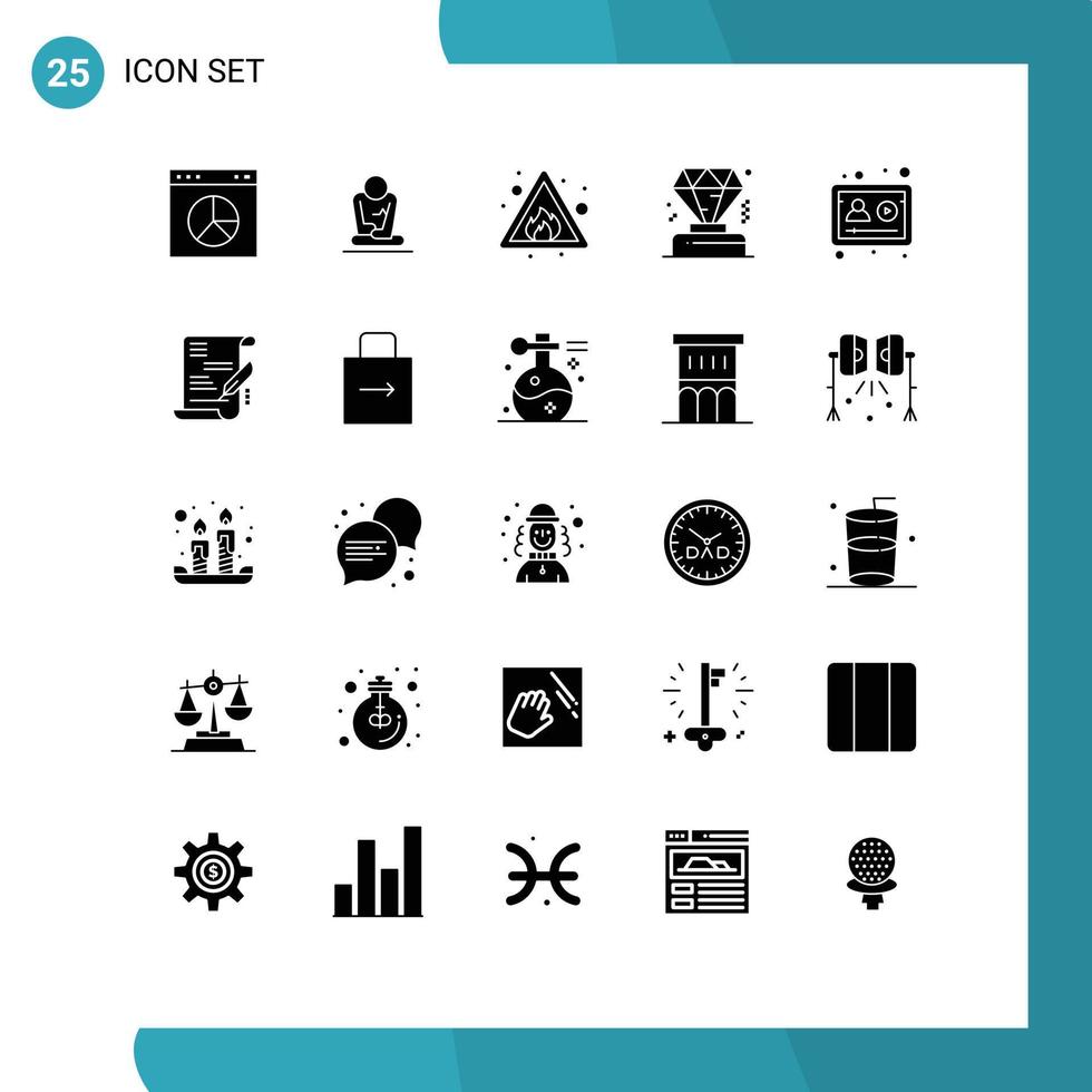 reeks van 25 modern ui pictogrammen symbolen tekens voor profiel account alarm lidmaatschap bedrijf bewerkbare vector ontwerp elementen