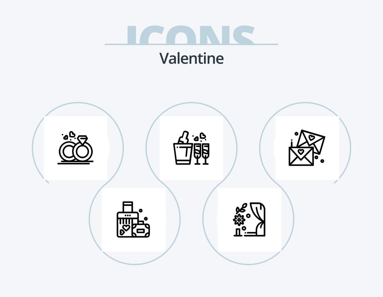 Valentijn lijn icoon pak 5 icoon ontwerp. huis. liefde. valentijn. boog. liefde vector