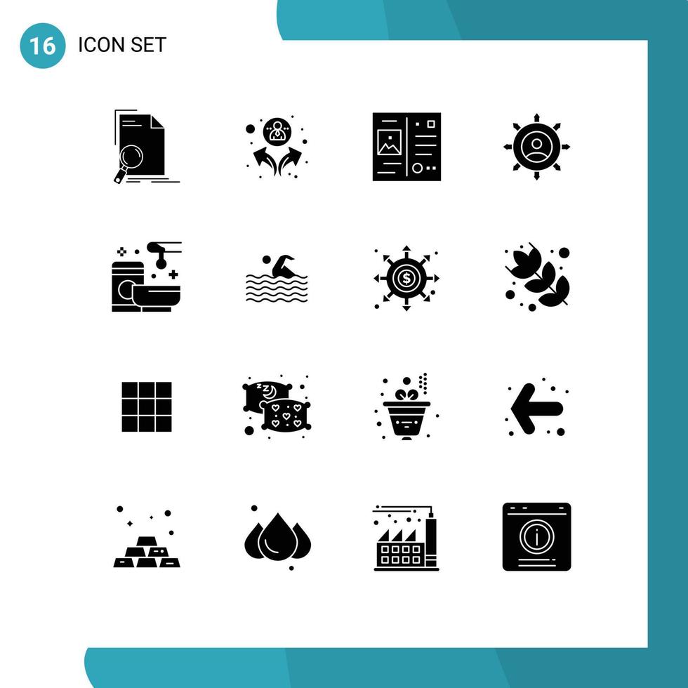 16 creatief pictogrammen modern tekens en symbolen van kom tot rust manager brief zakelijke bedrijf bewerkbare vector ontwerp elementen