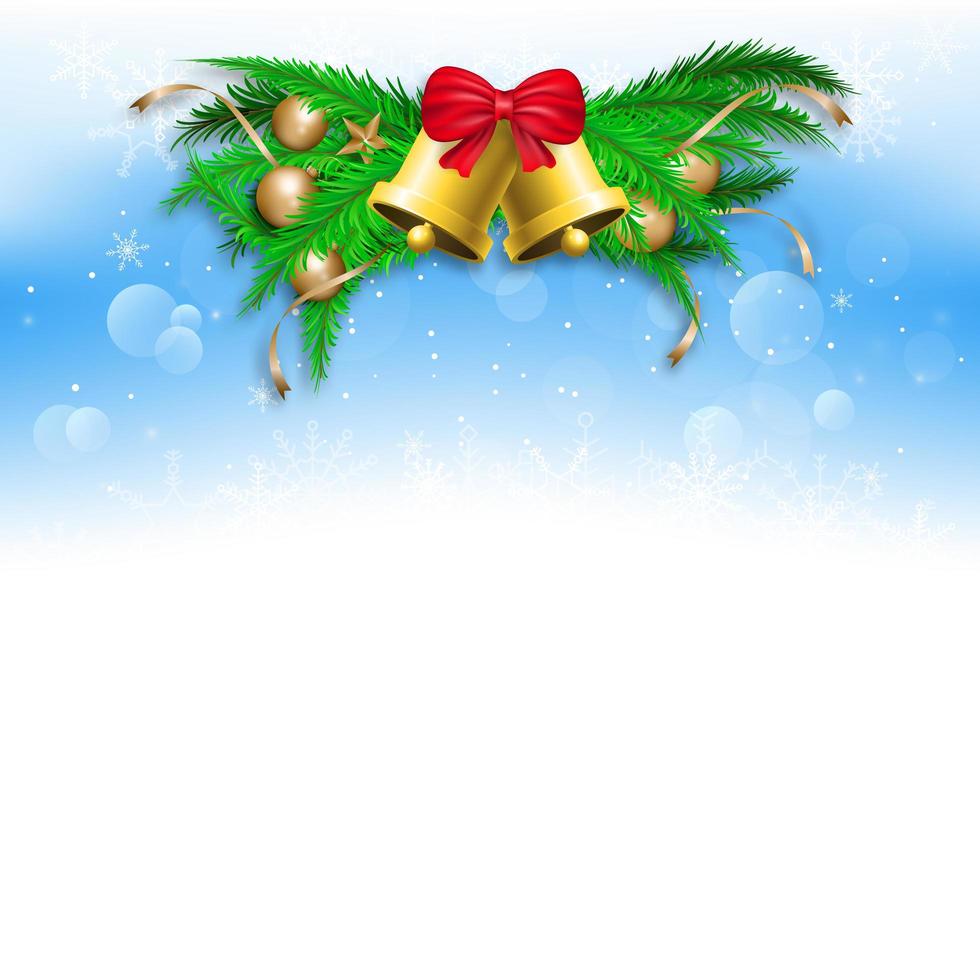 kerstviering banner met bel ornamenten vector