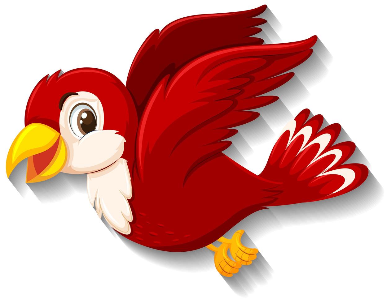 schattige rode vogel stripfiguur vector