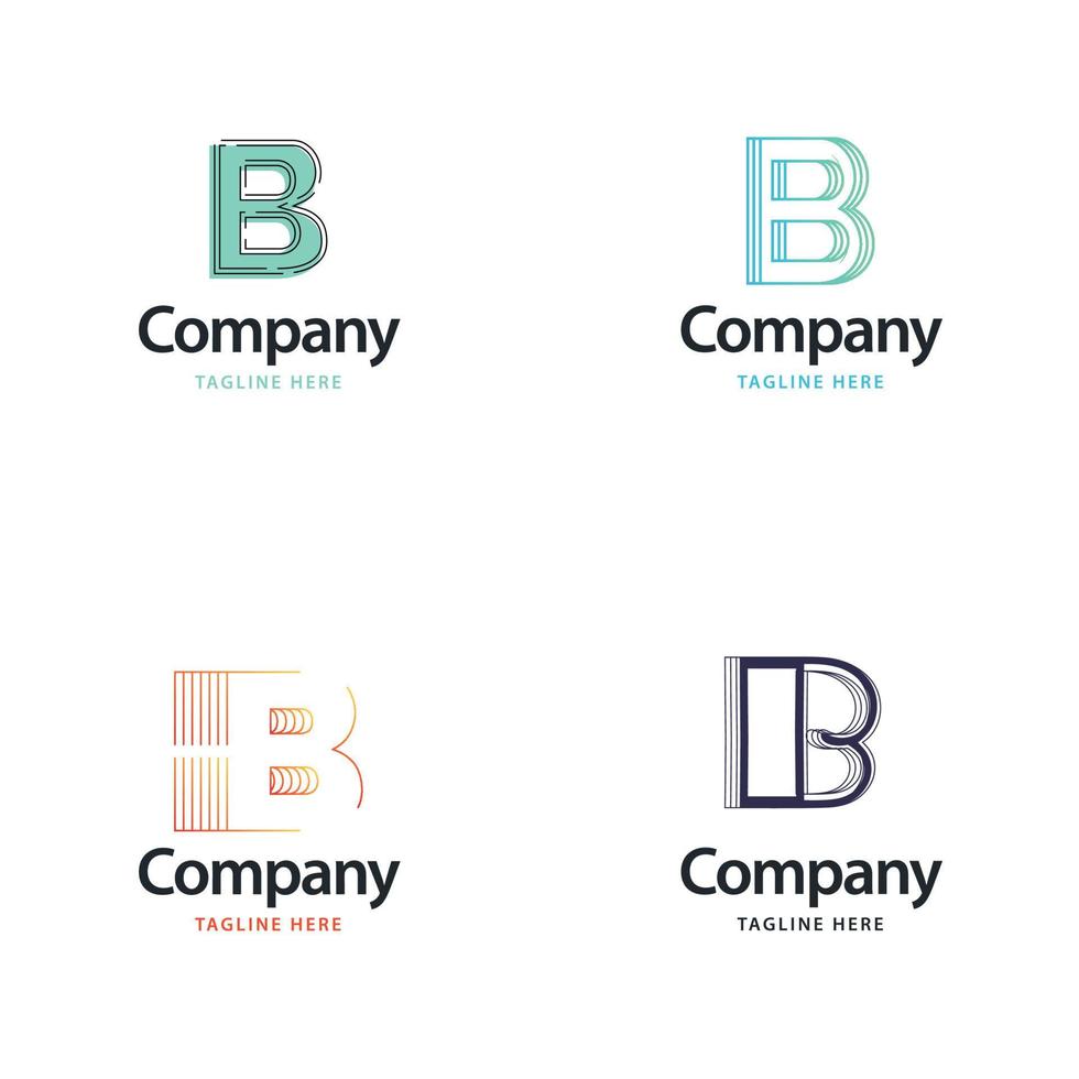 brief b groot logo pak ontwerp creatief modern logos ontwerp voor uw bedrijf vector