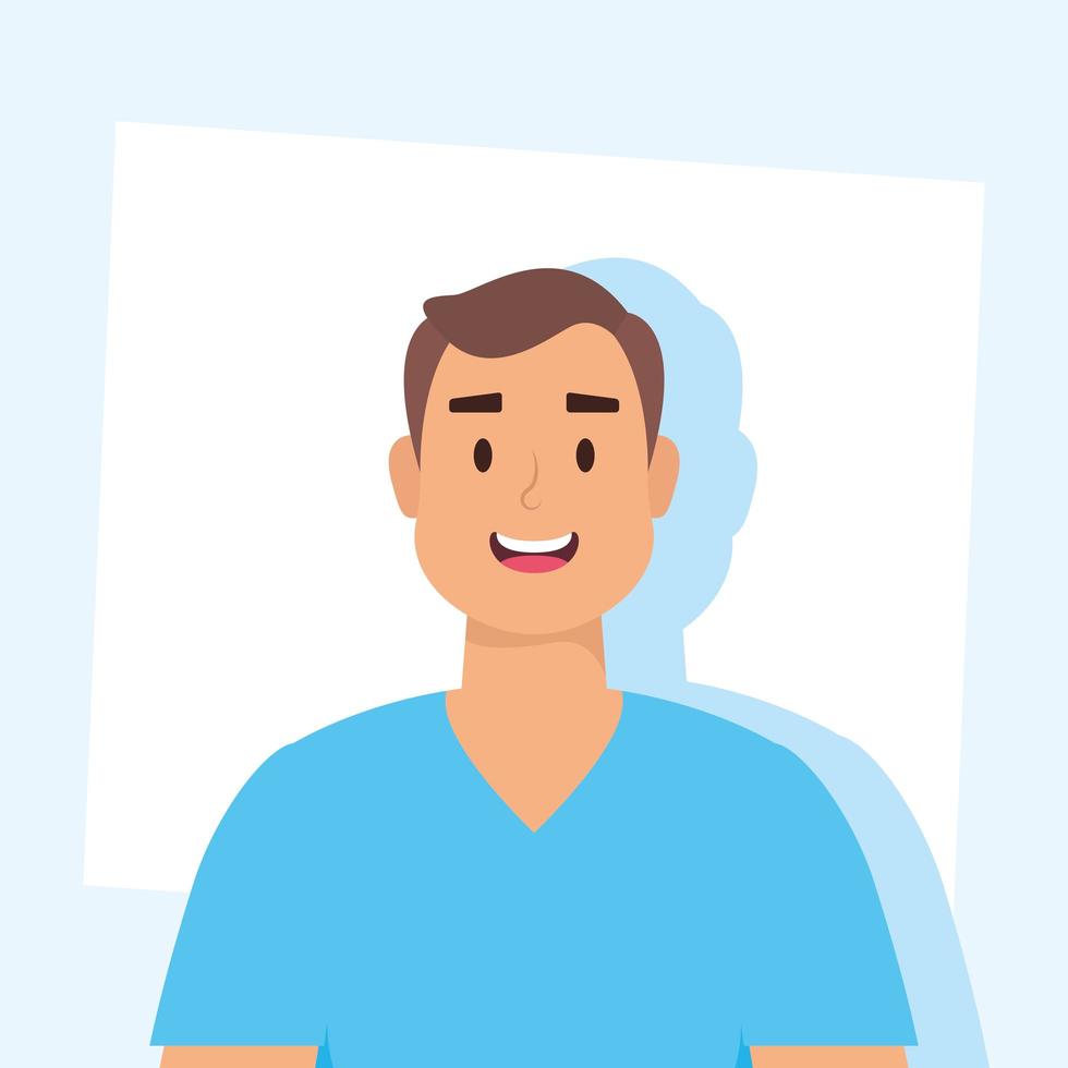 jonge man avatar karakter pictogram vector