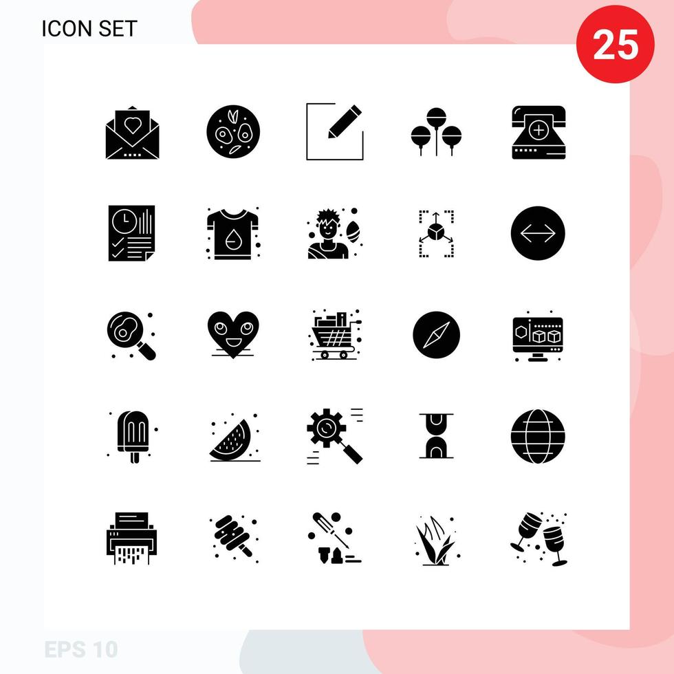 voorraad vector icoon pak van 25 lijn tekens en symbolen voor het formulier ziekte componeren telefoontje Pasen bewerkbare vector ontwerp elementen