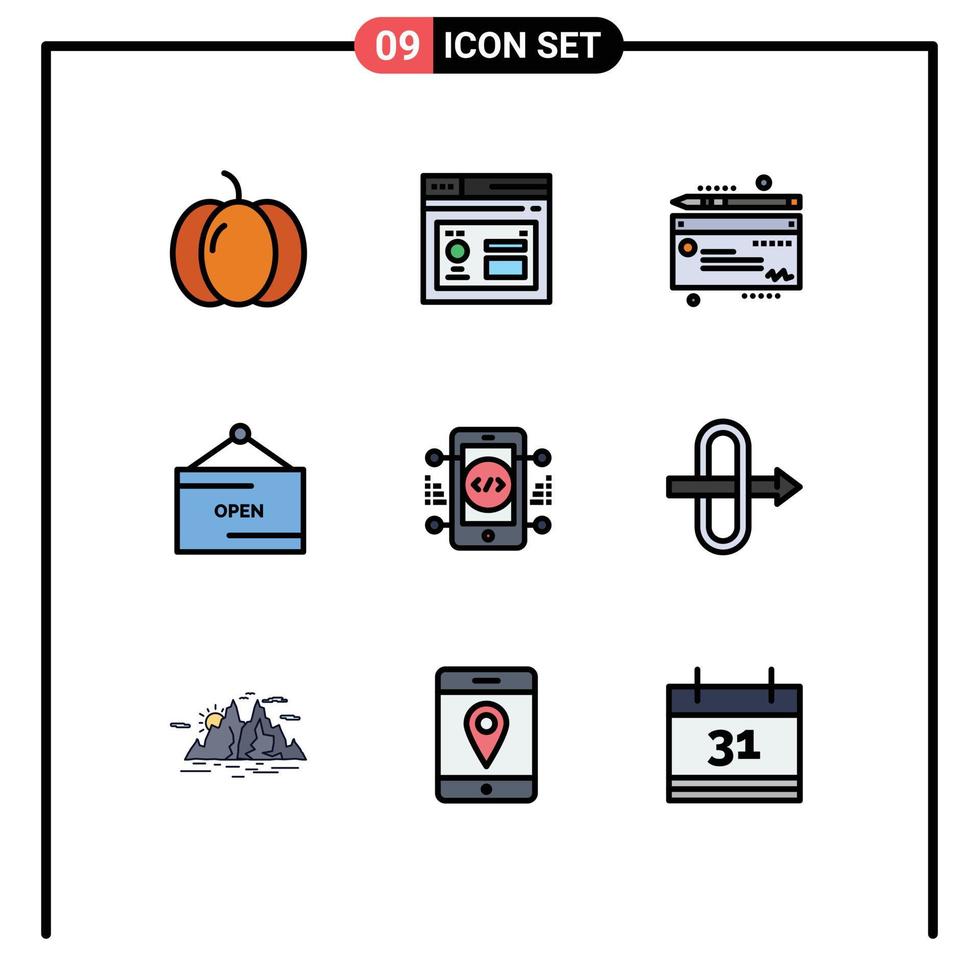 9 creatief pictogrammen modern tekens en symbolen van online codering geld uithangbord e bewerkbare vector ontwerp elementen