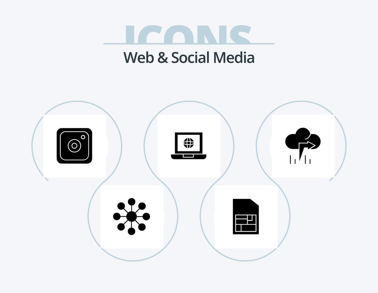 web en sociaal media glyph icoon pak 5 icoon ontwerp. . wereldbol . wereld . vector