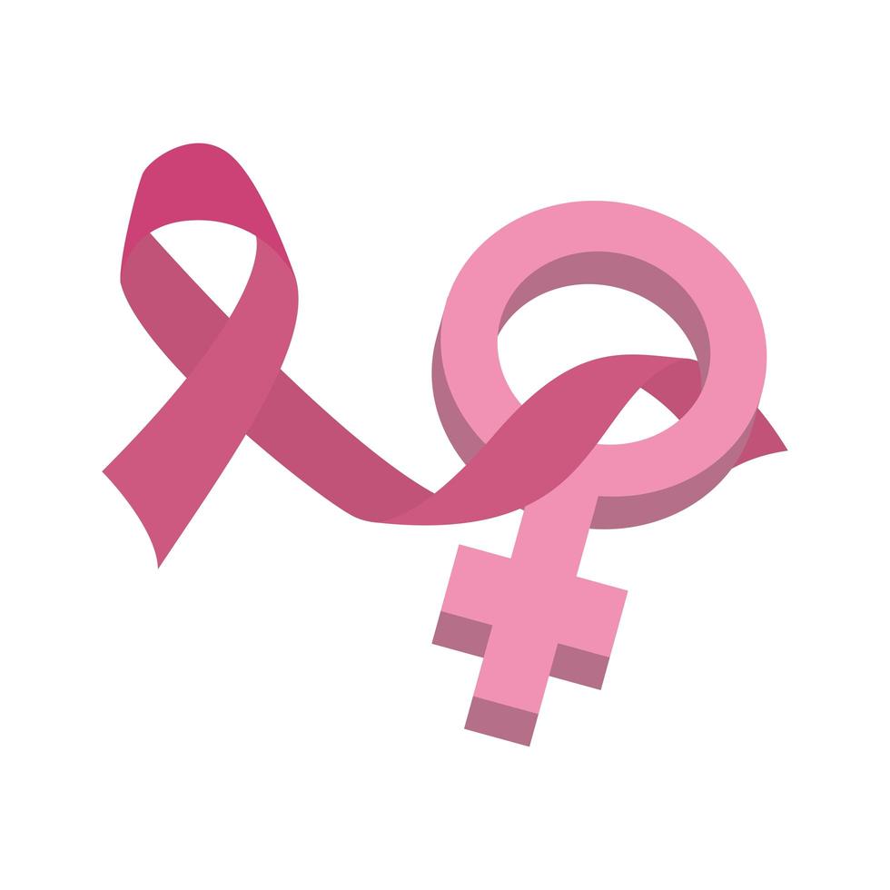 borstkanker bewustzijn maand, roze lint motivatie vector