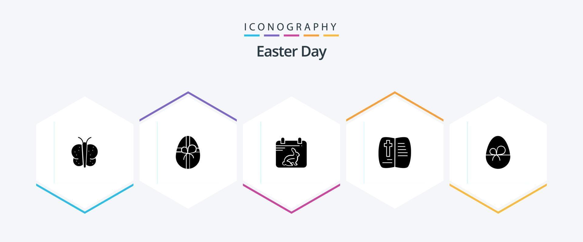 Pasen 25 glyph icoon pak inclusief Pasen. ei. dag. natuur. Open vector