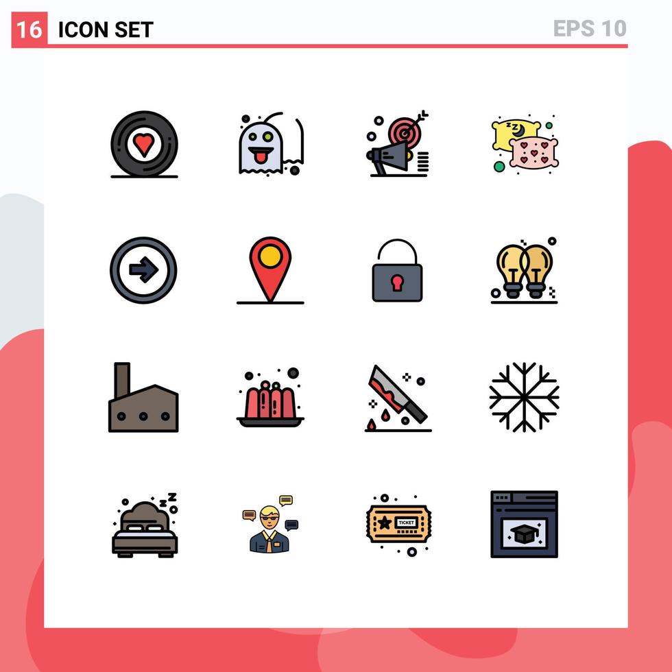 voorraad vector icoon pak van 16 lijn tekens en symbolen voor knop slaap campagne kom tot rust publiek bewerkbare creatief vector ontwerp elementen