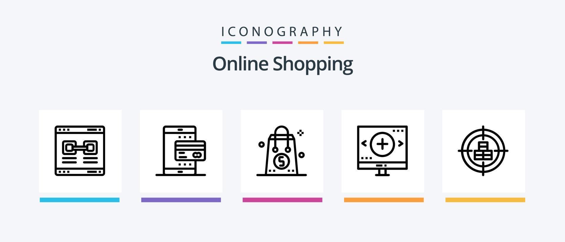 online boodschappen doen lijn 5 icoon pak inclusief online. bedrijf. logistiek. valentijn. robot. creatief pictogrammen ontwerp vector