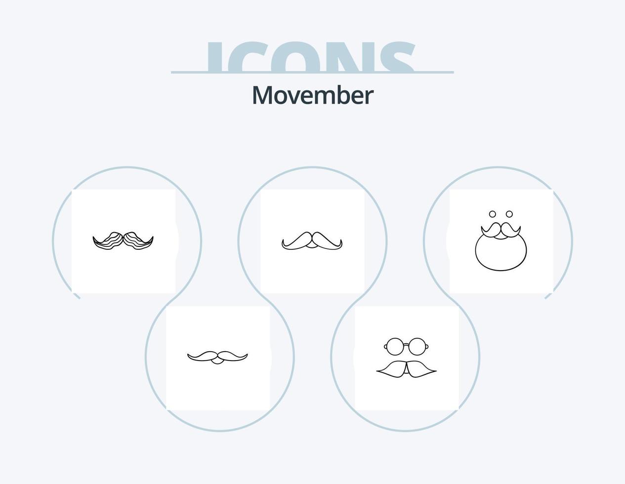 movember lijn icoon pak 5 icoon ontwerp. . . de kerstman. Heren. movember vector