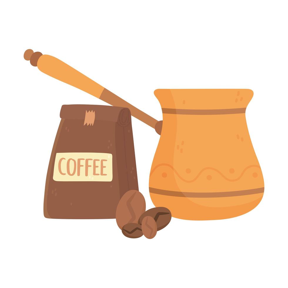 koffiezetmethoden, turks pakket en zaden vector