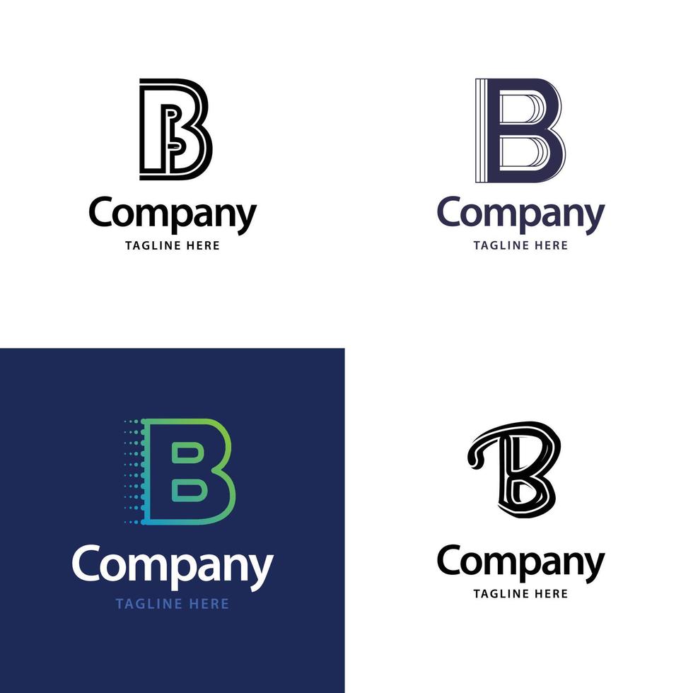 brief b groot logo pak ontwerp creatief modern logos ontwerp voor uw bedrijf vector