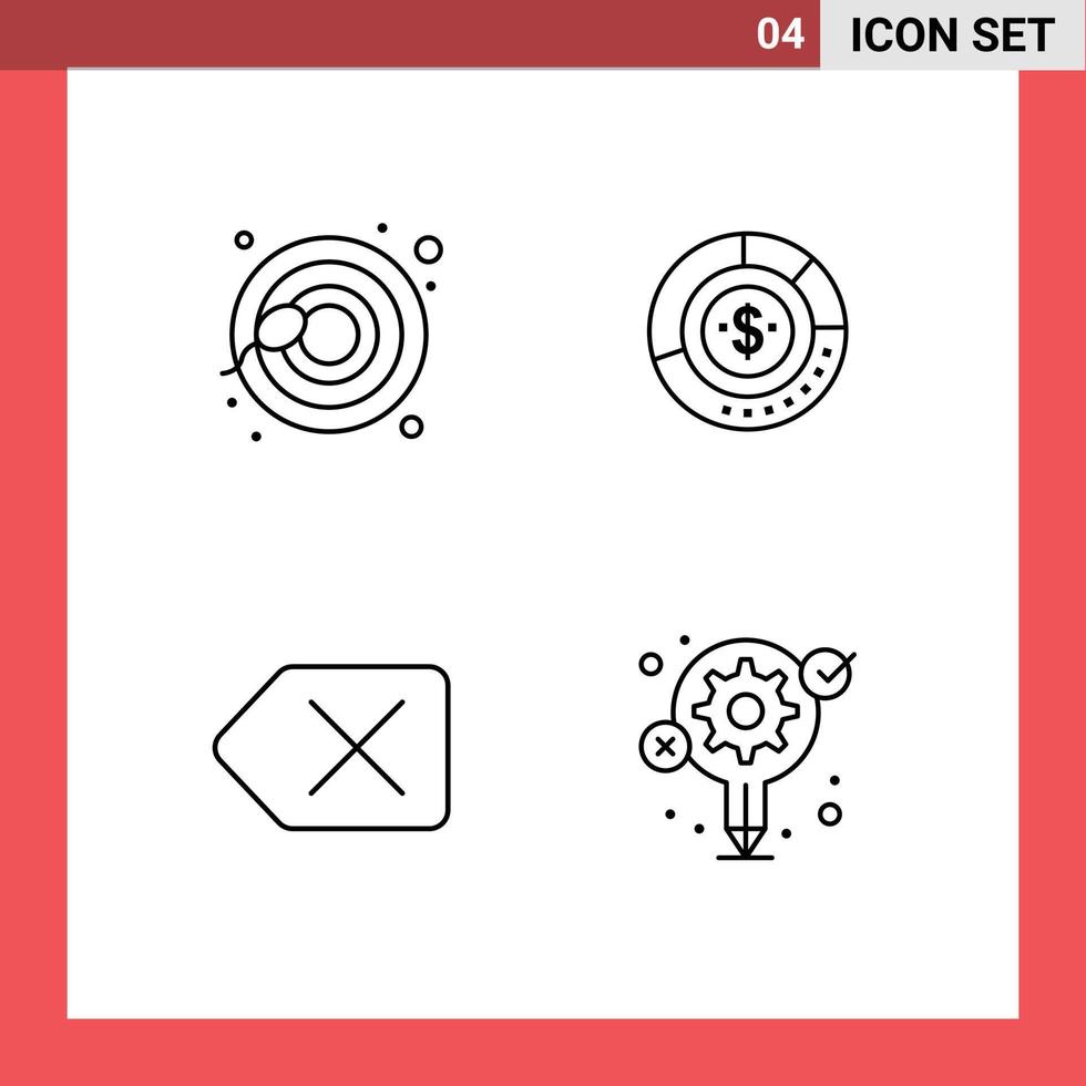 mobiel koppel lijn reeks van 4 pictogrammen van cellen verslag doen van diagram tabel backspace bewerkbare vector ontwerp elementen