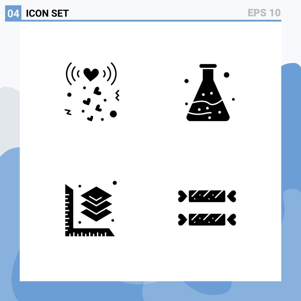 gebruiker koppel solide glyph pak van modern tekens en symbolen van hart laag signaal verspilling snoep bewerkbare vector ontwerp elementen