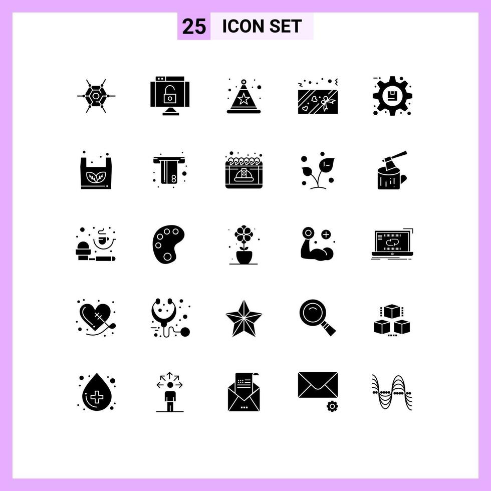 25 creatief pictogrammen modern tekens en symbolen van Product opties hoed optimalisatie Cadeau bewerkbare vector ontwerp elementen