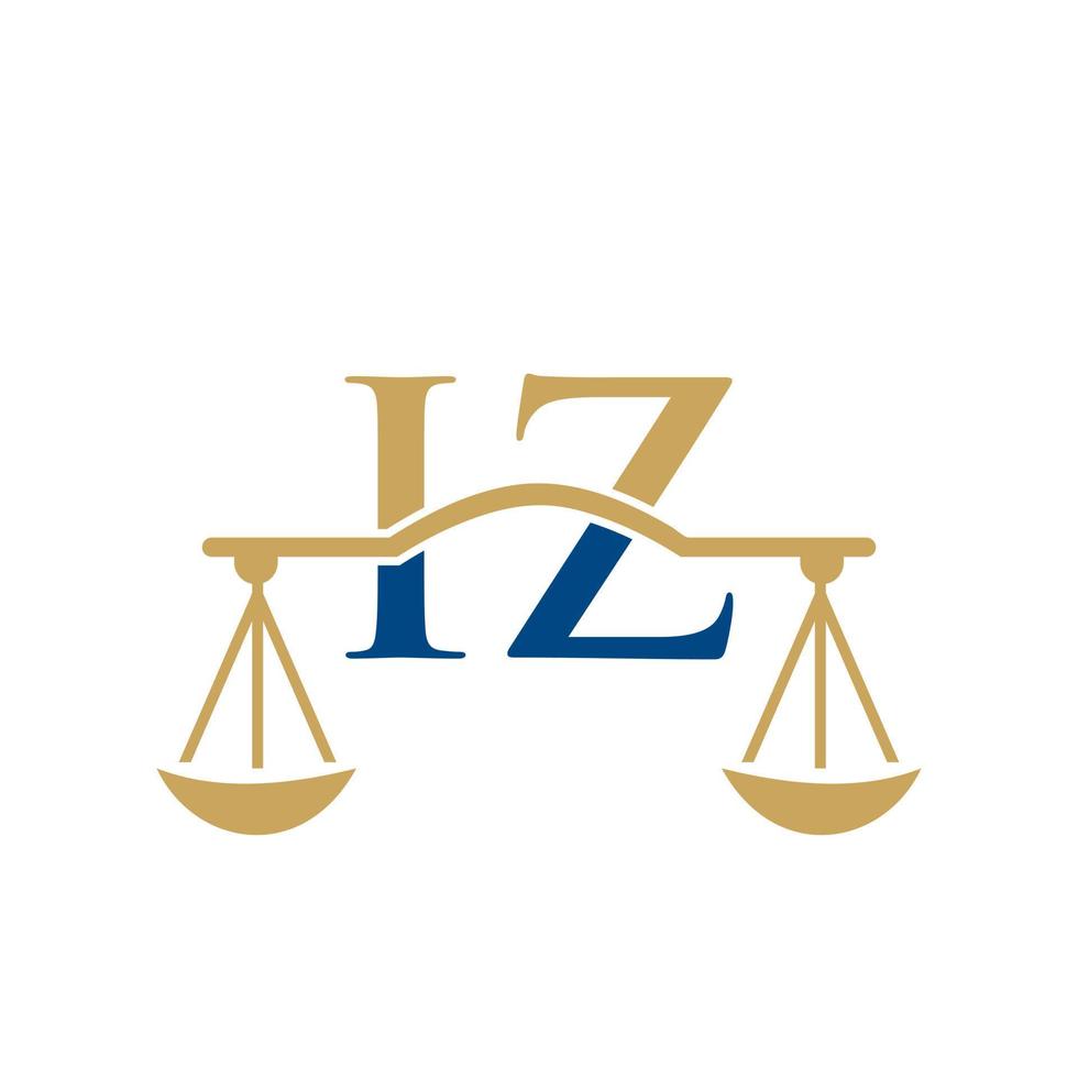 brief iz wet firma logo ontwerp voor advocaat, gerechtigheid, wet procureur, legaal, advocaat onderhoud, wet kantoor, schaal, wet stevig, advocaat zakelijke bedrijf vector