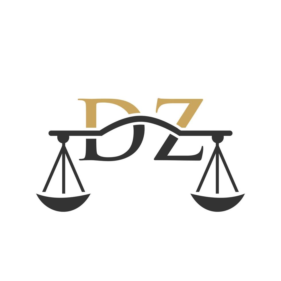 brief dz wet firma logo ontwerp voor advocaat, gerechtigheid, wet procureur, legaal, advocaat onderhoud, wet kantoor, schaal, wet stevig, advocaat zakelijke bedrijf vector